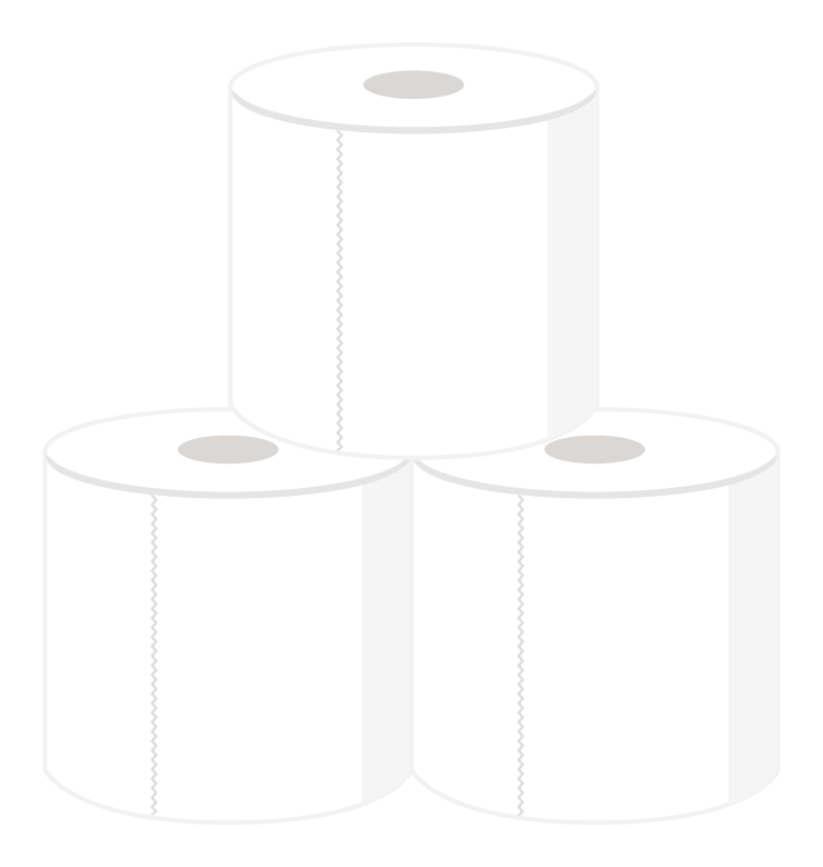 トイレットペーパー（3つ）のイラスト