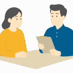夫婦で打ち合わせのイラスト
