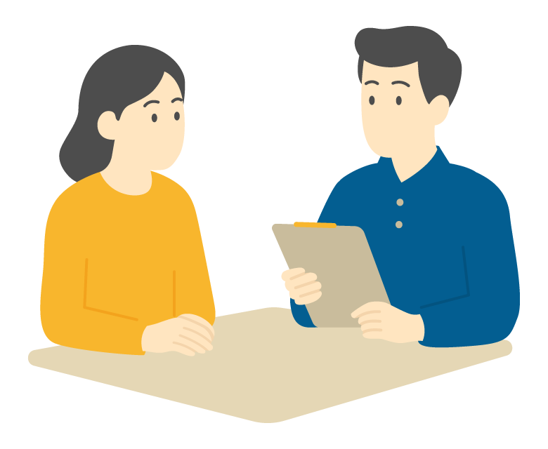 夫婦で打ち合わせのイラスト