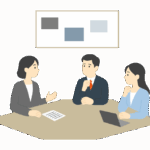 社内ミーティングのイラスト
