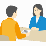 商品をセールスしているイラスト