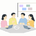 討論会や打ち合わせのイラスト