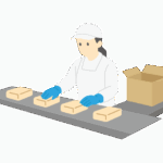 食品工場の作業員のイラスト