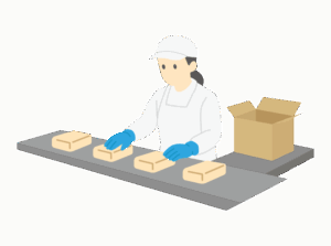 食品工場の作業員のイラスト