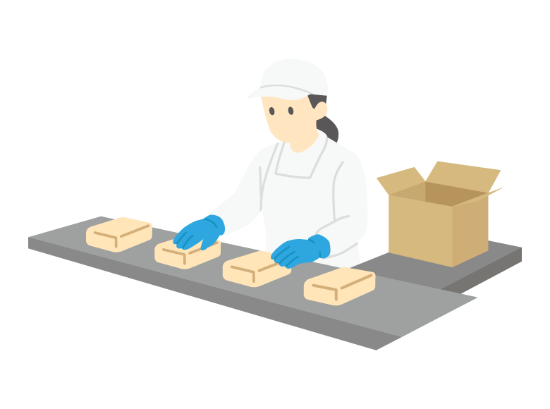 食品工場の作業員のイラスト