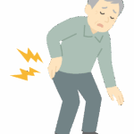 腰痛のおじいさんのイラスト