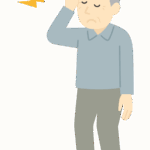 頭痛のおじいさんのイラスト