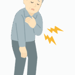 動悸のおじいさんのイラスト