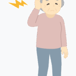 頭痛のおばあさんのイラスト