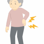 腰痛のおばあさんのイラスト