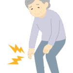 膝痛に苦しむおばあさんのイラスト