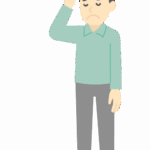 頭痛の男性のイラスト