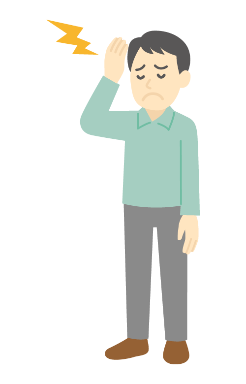 頭痛の男性のイラスト