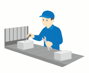 製品の点検作業員のイラスト