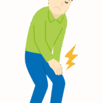 膝の痛み／関節痛の男性のイラスト