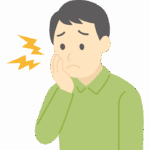 歯痛や虫歯の男性のイラスト