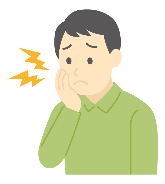 歯痛や虫歯の男性のイラスト