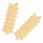 フジッリ・パスタのイラスト