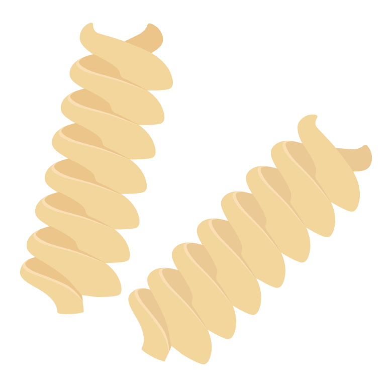 フジッリ・パスタのイラスト