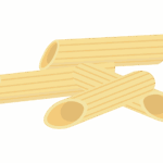 ペンネ・パスタのイラスト