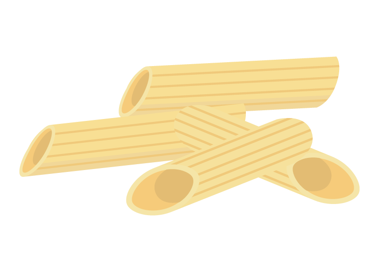 ペンネ・パスタのイラスト
