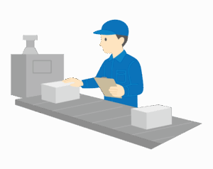 品質チェックを行う作業員のイラスト