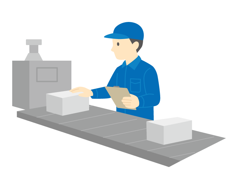 品質チェックを行う作業員のイラスト