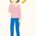 肩の痛み／肩こりの女性のイラスト