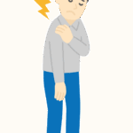 肩の痛み／肩こりの男性のイラスト
