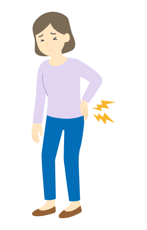 腰痛の女性のイラスト