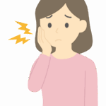 歯痛や虫歯の女性のイラスト