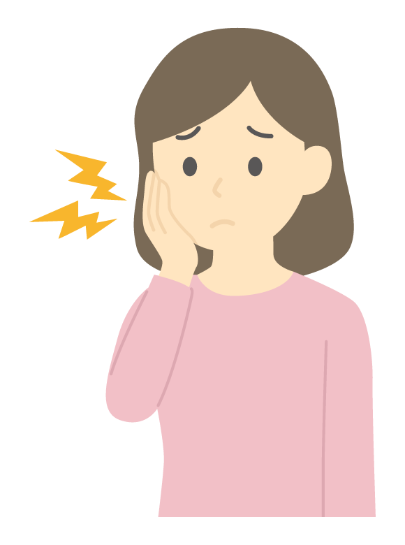 歯痛や虫歯の女性のイラスト