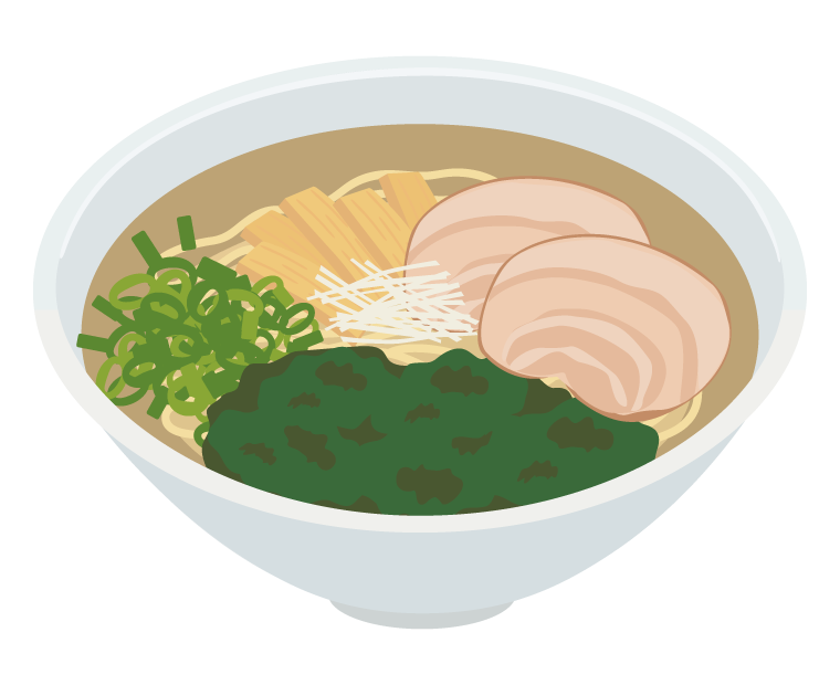 あおさラーメンのイラスト