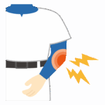 野球肘のイラスト