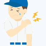 野球による肩の負傷のイラスト