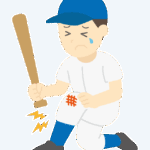 少年野球の打者の怪我のイラスト