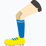 サッカー選手の足の怪我のイラスト