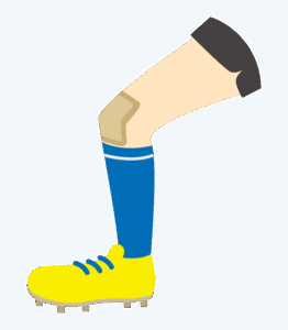 サッカー選手の足の怪我のイラスト