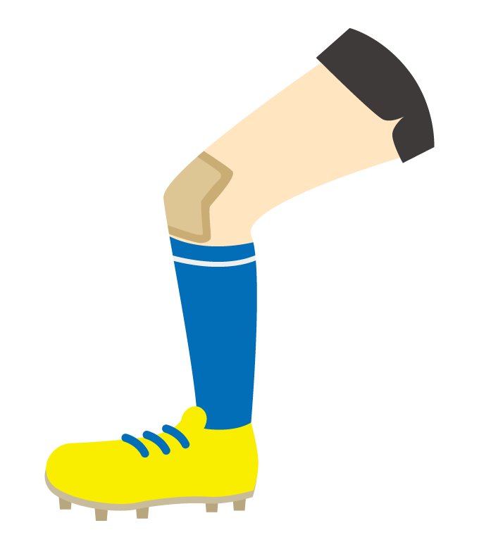 サッカー選手の足の怪我のイラスト