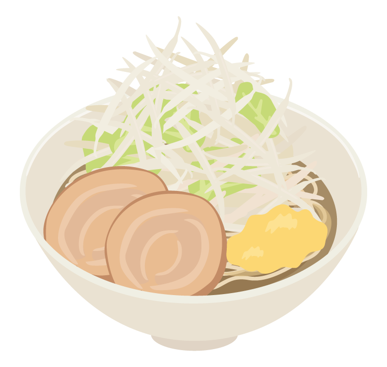 二郎系ラーメンのイラスト