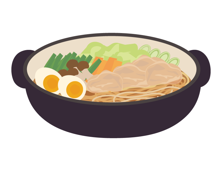 煮込みラーメンのイラスト