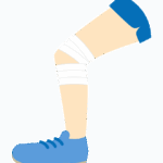陸上選手の足の怪我のイラスト