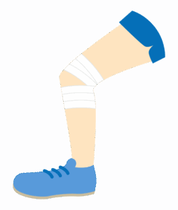 陸上選手の足の怪我のイラスト
