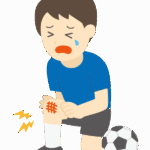 少年サッカーの怪我のイラスト
