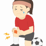 サッカーの怪我（女の子）のイラスト