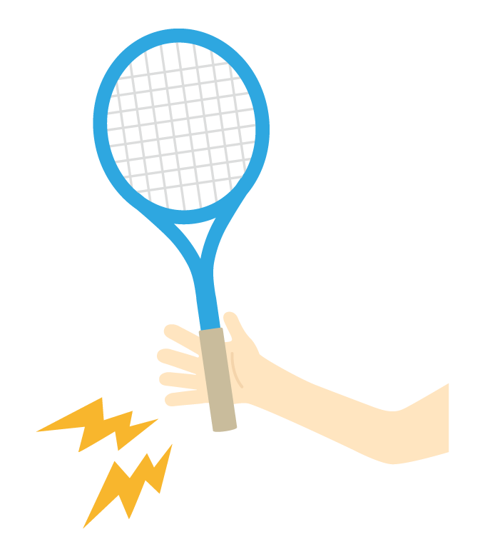 テニスによる怪我のイラスト