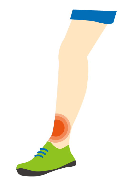陸上選手の足の捻挫や怪我のイラスト