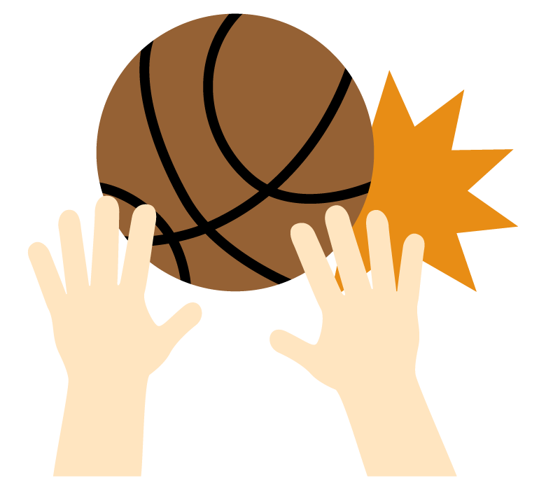 バスケットボールの怪我のイラスト