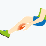 陸上選手のふくらはぎの怪我のイラスト