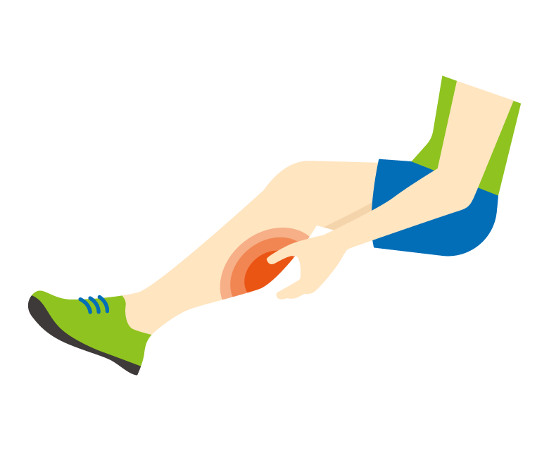 陸上選手のふくらはぎの怪我のイラスト